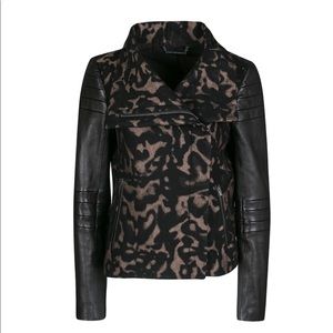 Diane von Furstenberg Lamb Leather Leopard Jacket